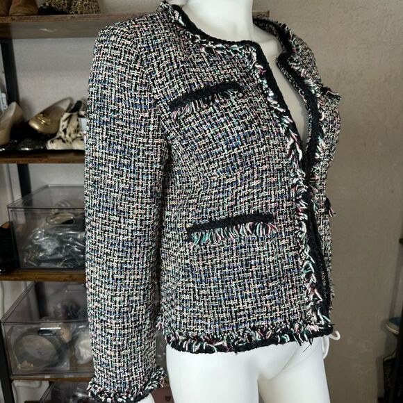 J Crew Metallic Thread Fringe Tweed Jacket 8 - Picture 4 of 13